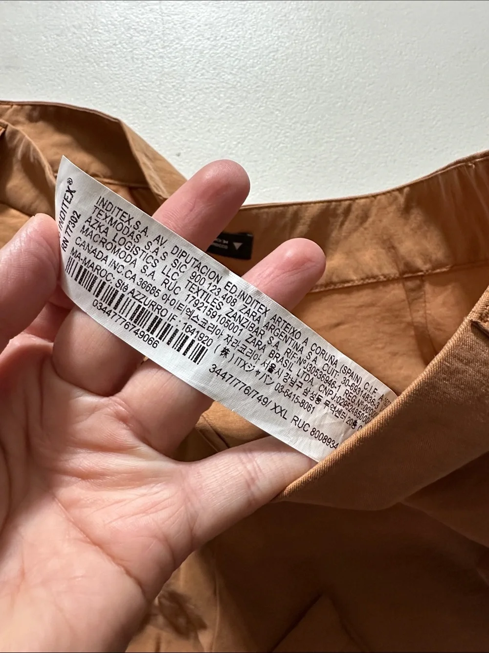 Zara Tan Linen-Blend Straight Trousers